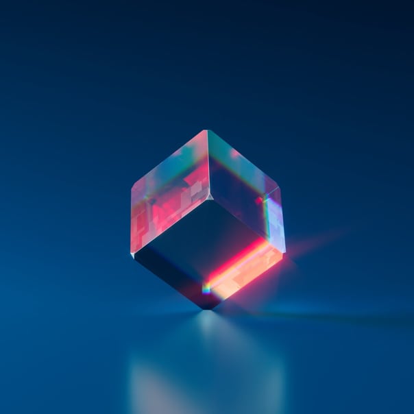 image with box that contains alot of colors with a blue background